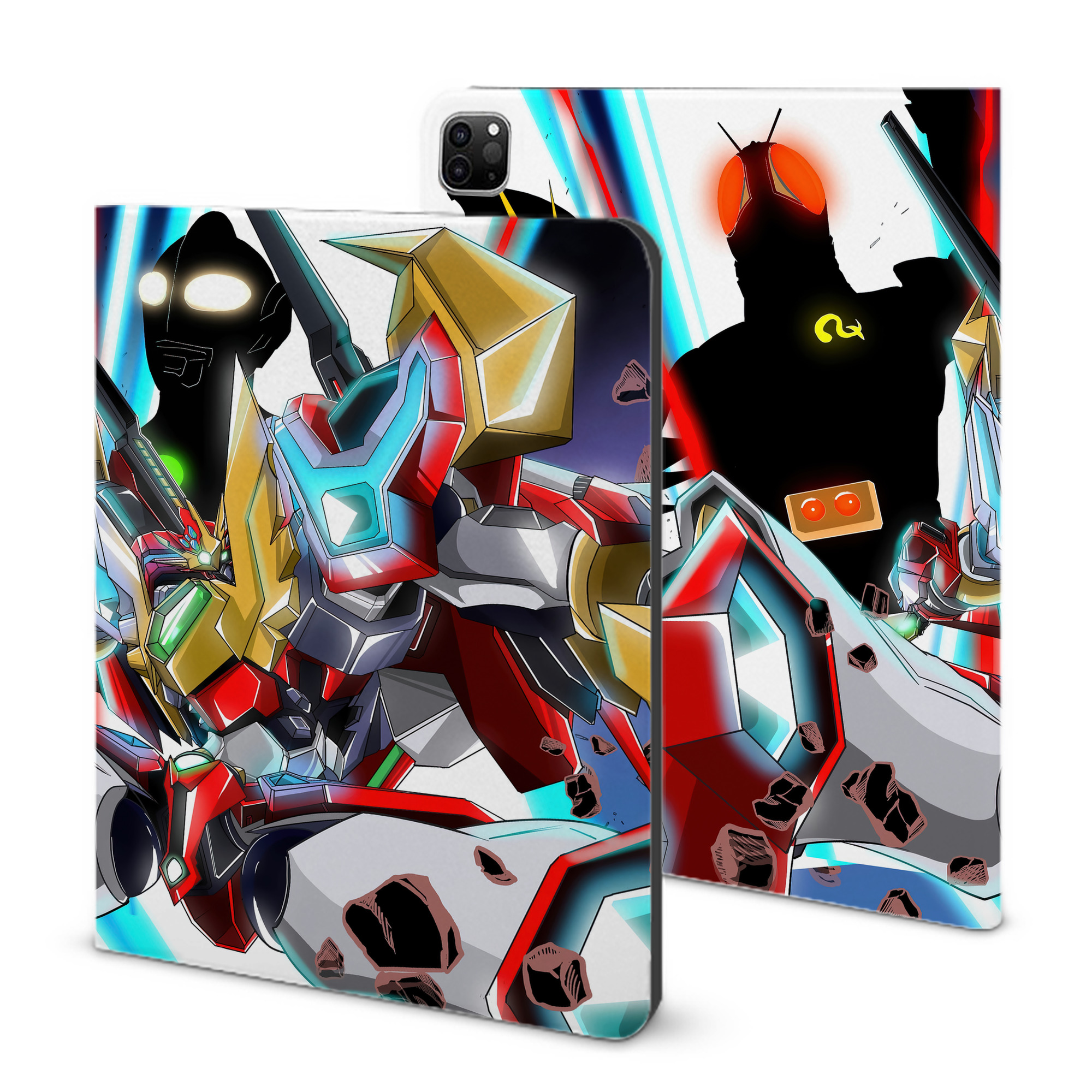 （画像用） ウルトラマン Ultraman IPad ケース ブック型 PUレザー TPU 耐衝撃 軽量 薄型 ペン収納なし 全面保護 IPad 各モデル対応